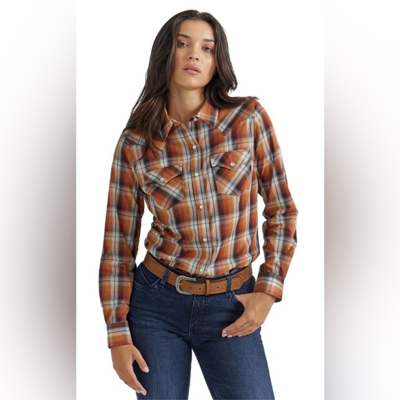Panhandle Slim Tops - ROUGH STOCK Panhandle Slim Blue and Red Plaid Button Down Shirt-S 100% Cotton